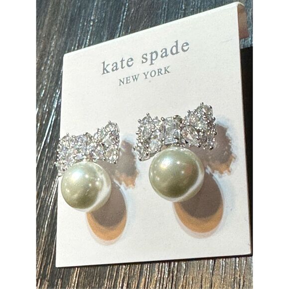 Kate Spade NEW earrings - Happily Ever After statement earrings pearl sparkle - Picture 9 of 13